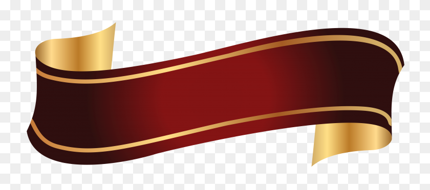 5271x2110 Red And Gold Banner Png Clipart Image - Red Banner PNG