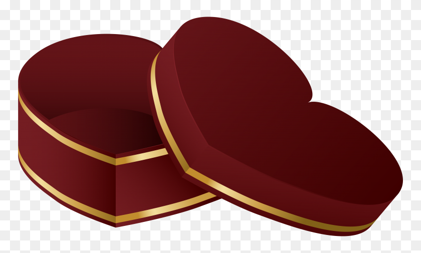6161x3517 Красное И Золотое Открытое Сердце Подарок Png Клипарт Галерея - Золотое Сердце Png