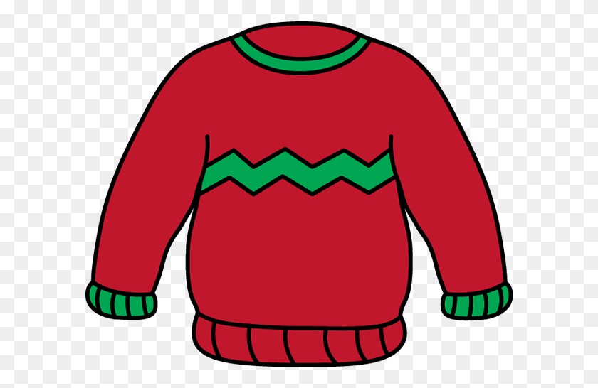 600x486 Red And Green Sweater Clip Art - Cuffs Clipart