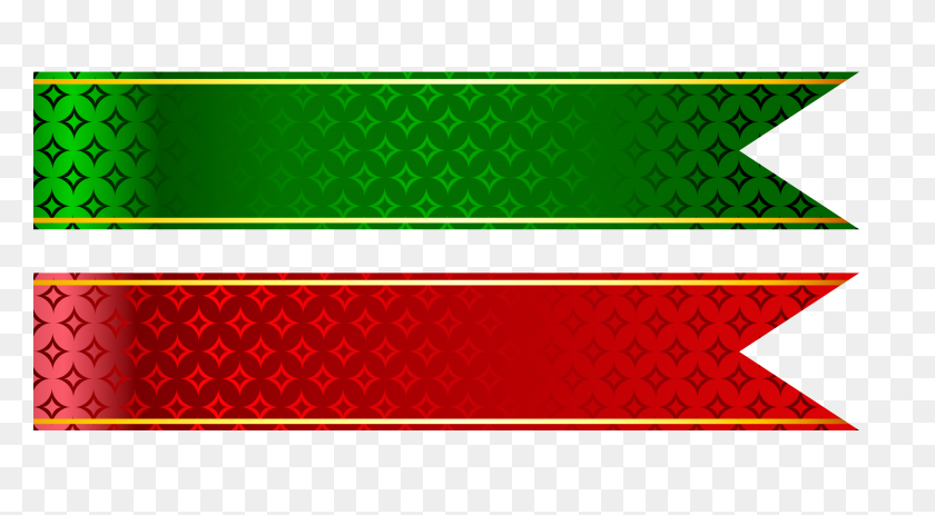 3991x2067 Red And Green Tapes Set Png - Straight Ribbon Clipart