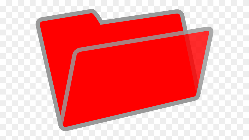 600x414 Red And Grey Folder Png Large Size - File Folder Clip Art
