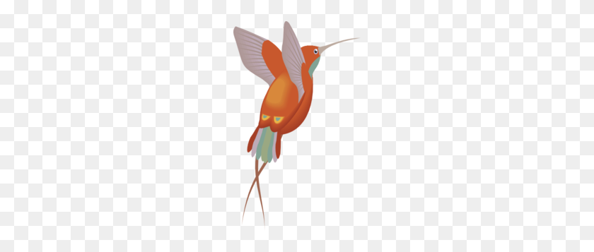 180x297 Red And Orange Hummingbird Clip Art - Hummingbird Clipart Free