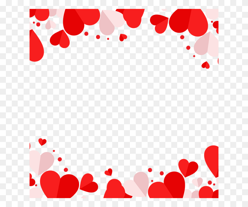 640x640 Красное И Розовое Сердце Векторная Рамка Png, Красное Сердце, Сердце, Сердце - Красная Рамка Png