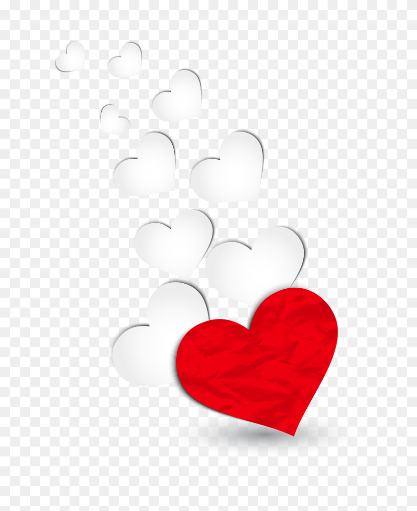 2032x2528 Красные И Белые Сердца Украшения Png Клипарт Галерея - Белое Сердце Png