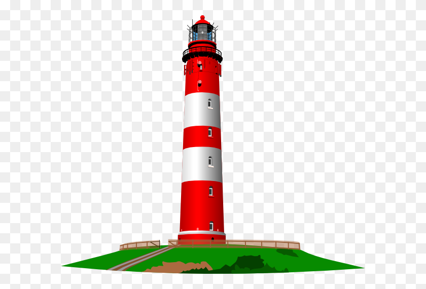 600x510 Red And White Lighthouse Png, Clip Art For Web - Lighthouse Clipart Black And White