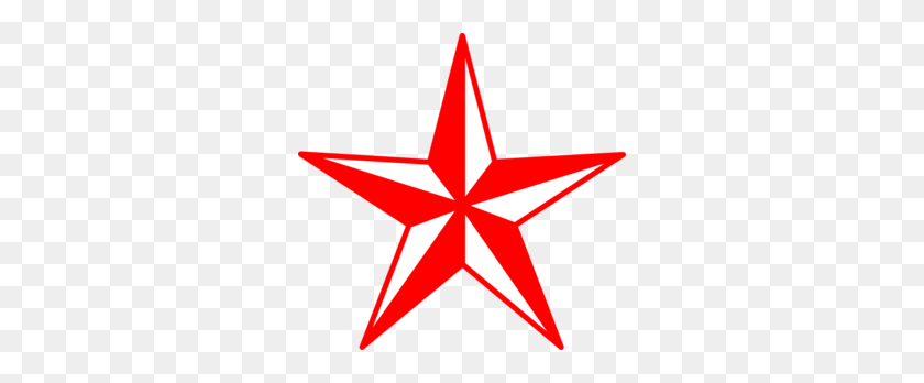 298x288 Red And White Star Clip Art - Red Star Clipart