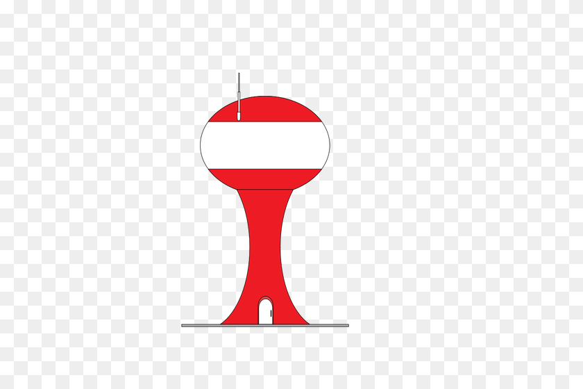 500x500 Red And White Vector Clip Art Of A Lighthouse - Lighthouse Clipart
