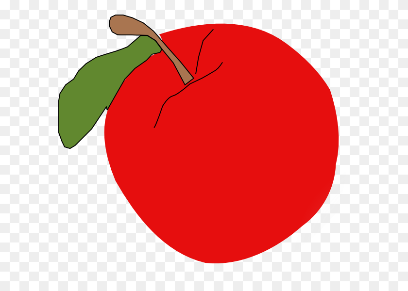600x540 Red Apple Clip Art Free Vector - Red Apple Clipart