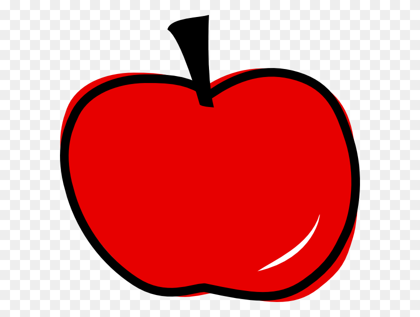600x574 Red Apple Clip Art Is Free - Cute Apple Clipart