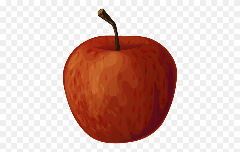 400x472 Red Apple Clip Art Vector Clipart - Pencil And Apple Clipart