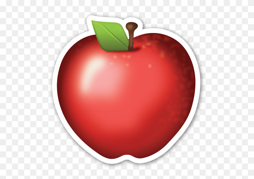525x531 Red Apple Emoticon And Stickers Emoji Stickers - Manzana PNG