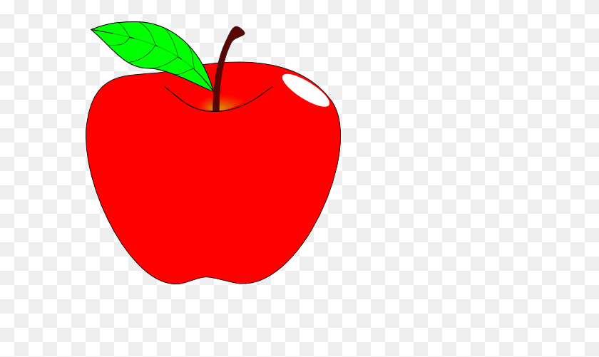 600x441 Red Apple Teacher Clip Art - Apple Heart Clipart