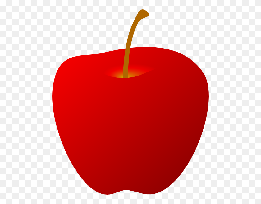 504x596 Red Apple Without Leaf Clip Art - Red Leaf Clipart