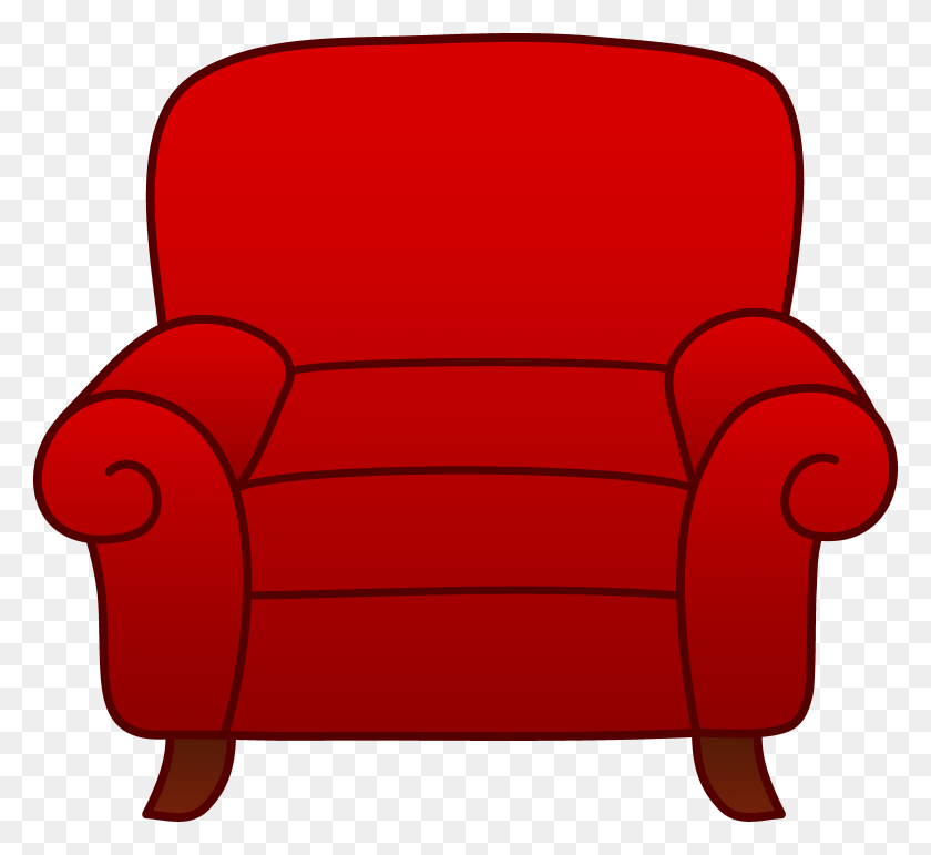 4966x4527 Red Armchair Clipart - Chair Clipart