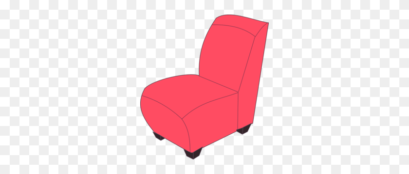 264x299 Red Armless Chair Clip Art - Sitting In A Chair Clipart