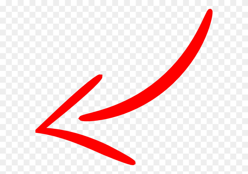 600x529 Flecha Roja Izquierda Curvada Png - Línea Roja Png
