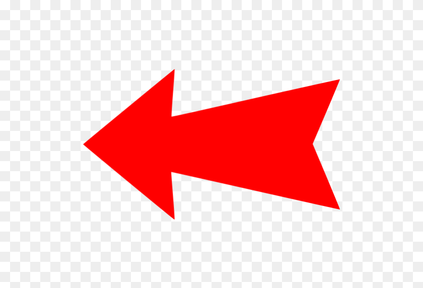 512x512 Red Arrow Left Icon - Red Arrow PNG Transparent
