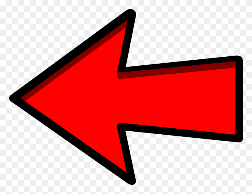 1083x816 Red Arrow Left Pointing - Pointing Arrow PNG