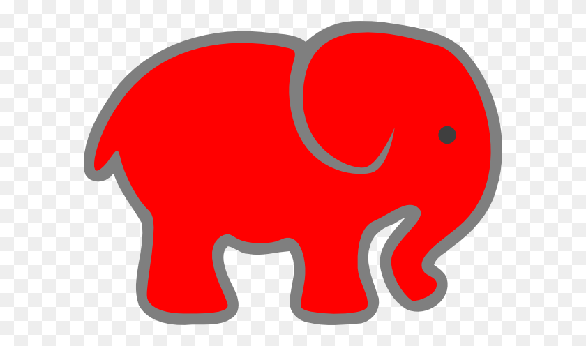 600x436 Red Baby Elephant Clip Art - Baby Elephant PNG