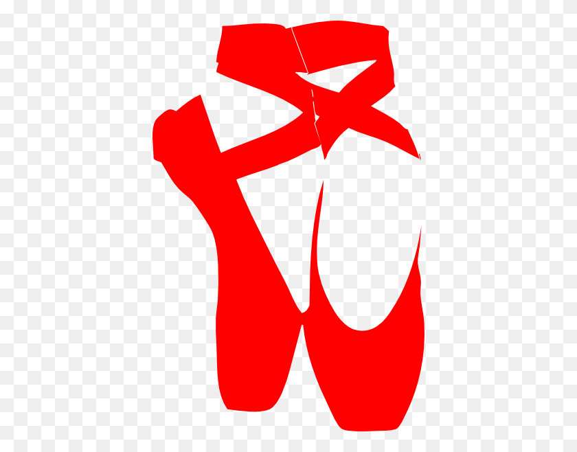 396x598 Zapato De Ballet Rojo Clipart - Zapatos Rojos Clipart