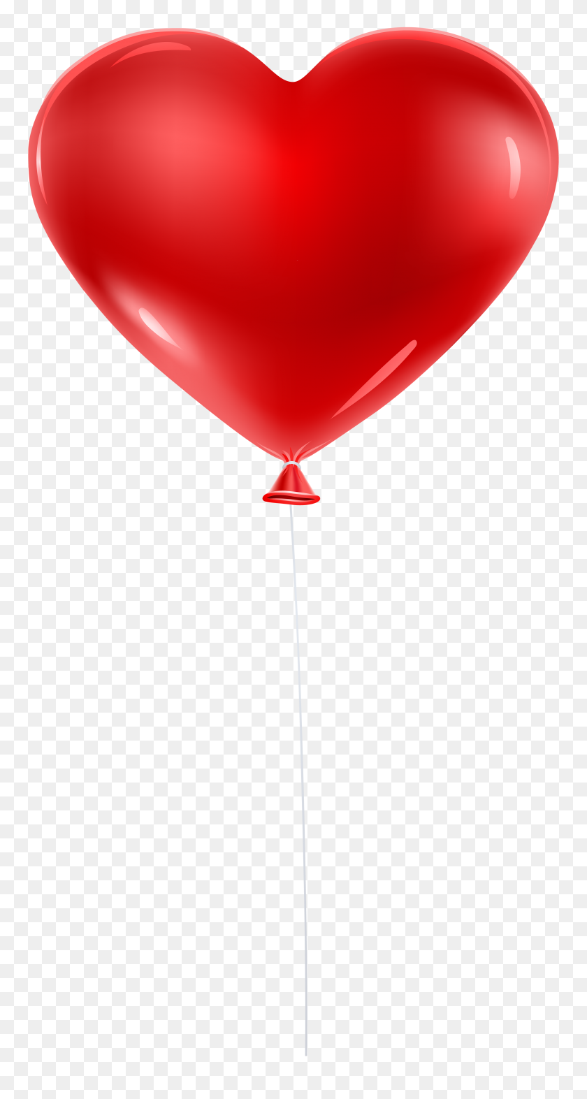 3093x6000 Red Balloon Heart Transparent Clip - Red Balloon Clipart