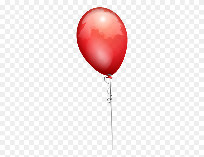 210x589 Red Balloon Long String Clip Art - Red String PNG