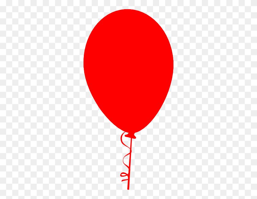294x590 Red Balloon Png, Clip Art For Web - Orange Balloon Clipart