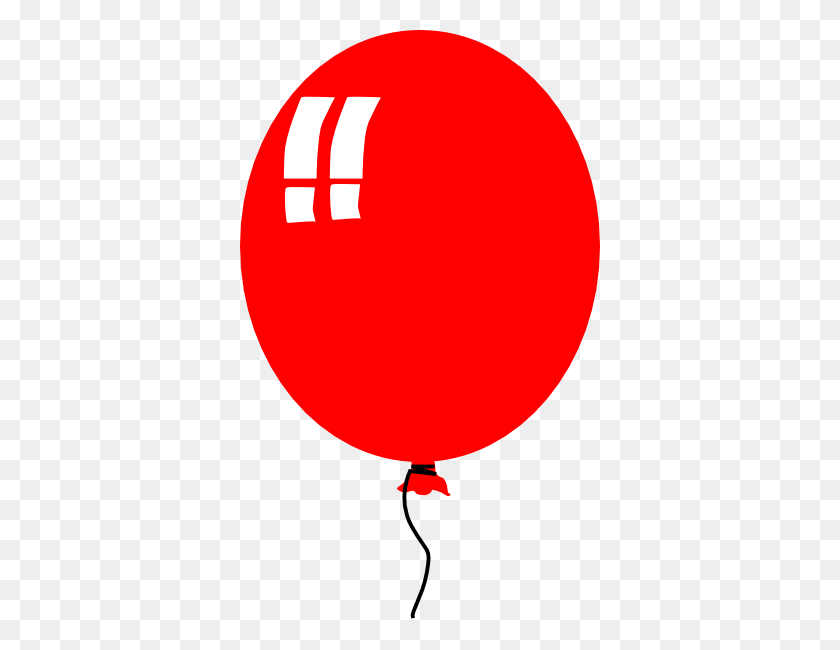 360x590 Red Baloon Helium Party Clip Art Free Vector - Party Clip Art Free