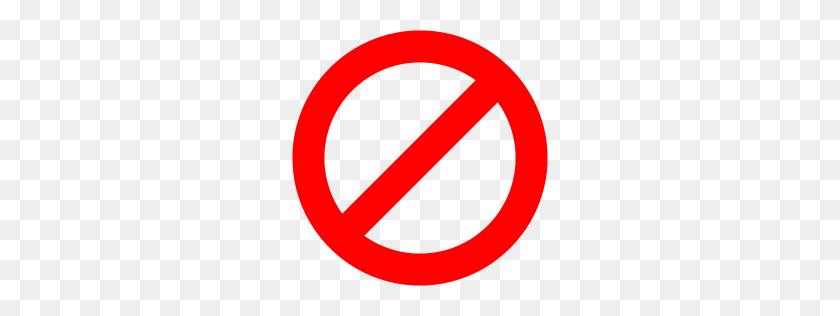 256x256 Red Ban Icon - Ban PNG