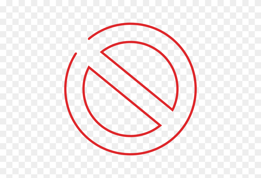 512x512 Red Ban Line Icon - Red Circle With Line PNG