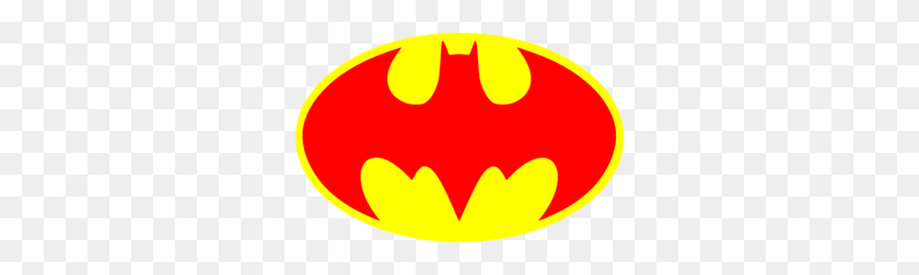 300x192 Red Batman Logo Clip Art - Batman Clipart Free