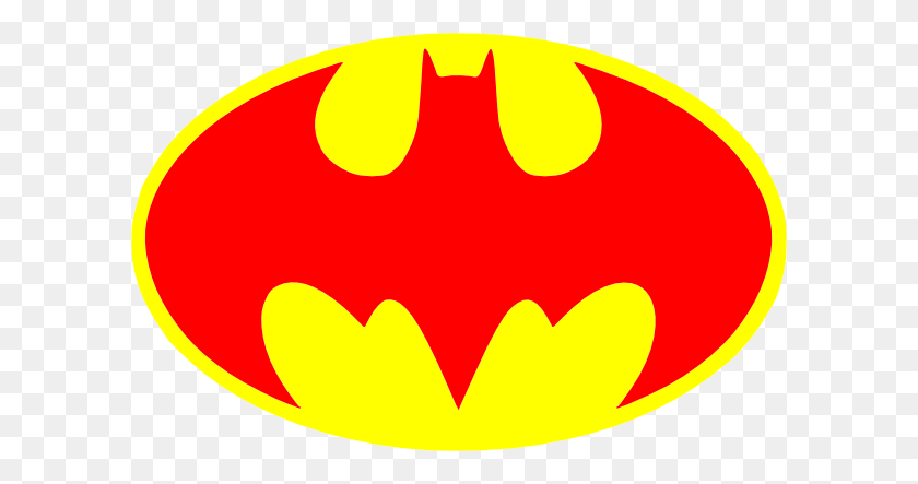 600x383 Red Batman Logo Clip Art - Batman Symbol Clipart