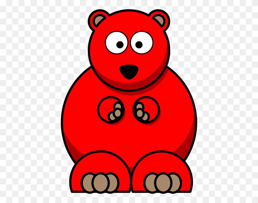 444x600 Red Bear Clip Art - Teddy Bear Clipart PNG