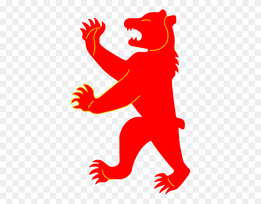384x597 Красный Медведь, Герб, Без Фона Клипарт - Герб Клипарт