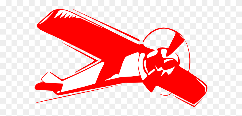 600x343 Red Biplane Clip Art - Biplane Clipart