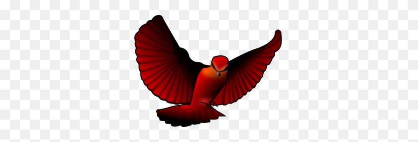 299x225 Red Bird Clip Art - Bird Wings Clipart