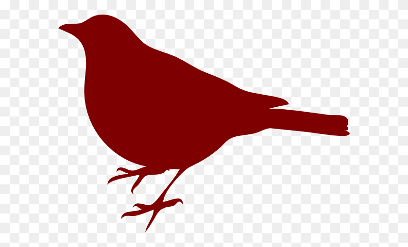 600x449 Red Bird Silhouette - Robin Bird Clipart