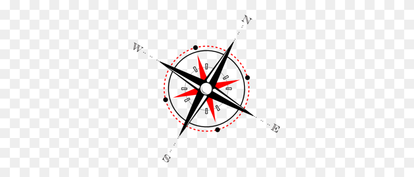 297x299 Red Black Compass Png, Clip Art For Web - Compass Clipart Black And White