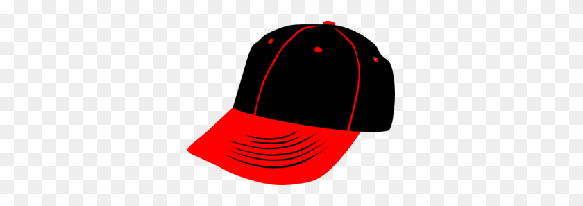 299x237 Red Black Hat Clip Art - Baseball Hat Clipart Black And White