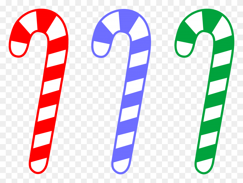 6544x4831 Red Blue And Green Candy Canes - Mint Candy Clipart