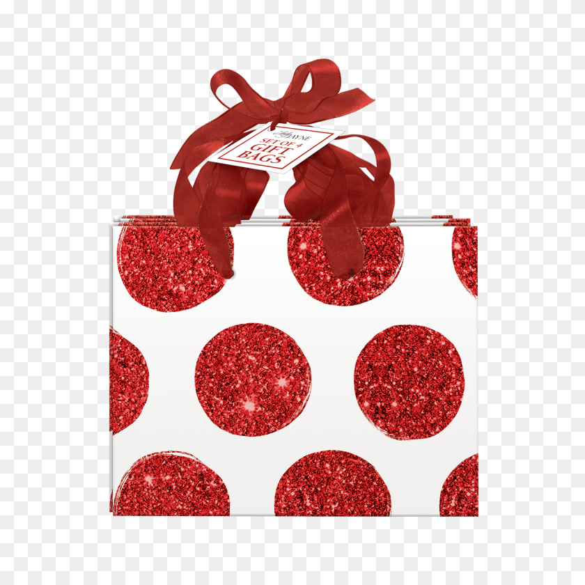 1200x1200 Red Bold Dot Small Gift Bags Lady Jayne - Red Glitter PNG