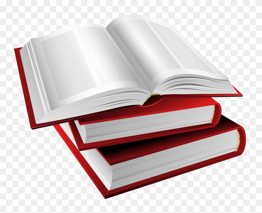 6113x4889 Red Books Png Clipart - School Books PNG