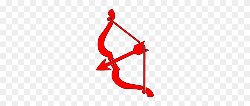 195x298 Red Bow N Arrow Clip Art - Archery Arrow Clipart