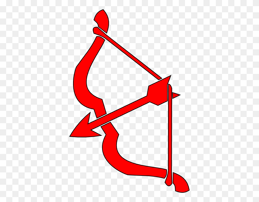390x596 Red Bow N Arrow Clip Art - Bow And Arrow PNG