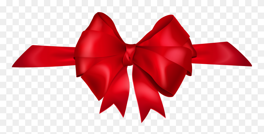 8000x3760 Red Bow Png - Red Ribbon PNG