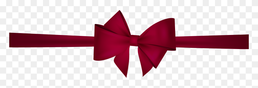 8000x2330 Red Bow Png Clip - Red Tie Clipart