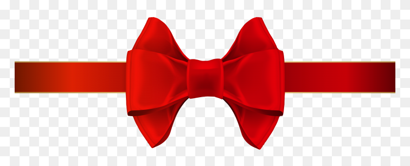 8000x2877 Red Bow Png Clip Art - Red Bow Clipart