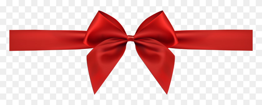 8000x2851 Red Bow Transparent Clip Art - Red Bow Tie Clipart