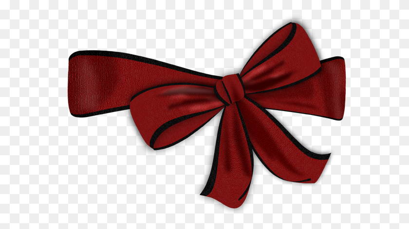 600x412 Red Bow With Black Edge - Edge Clipart
