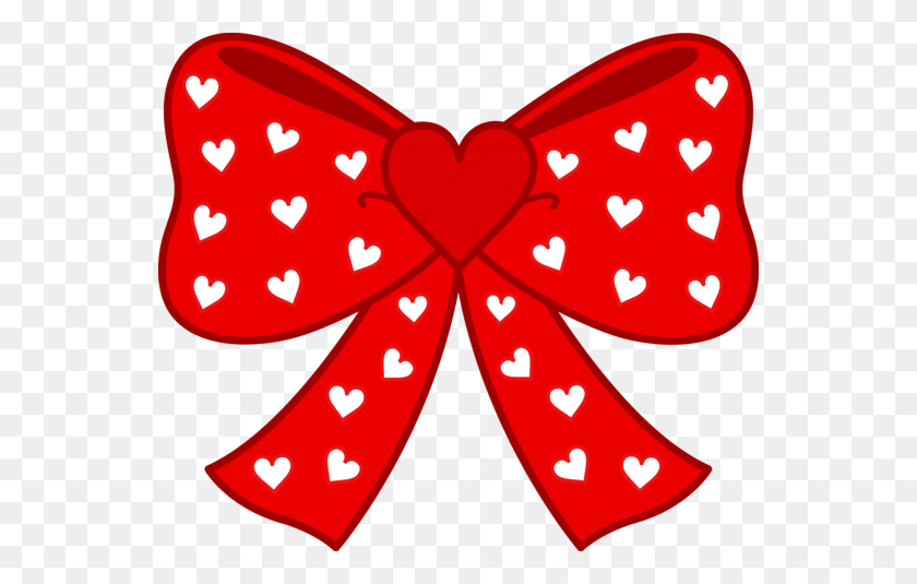 550x475 Red Bow With White Hearts Silhouettes, Stencils - Tiny Heart Clipart